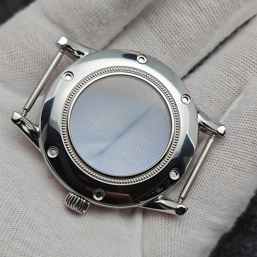 Caixa de relógio de 39mm, pulseira de couro com fivela dupla borboleta, ajuste de mostrador de 31mm, acessórios de relógio de modificação para movimento nh35/nh36/4r/7s