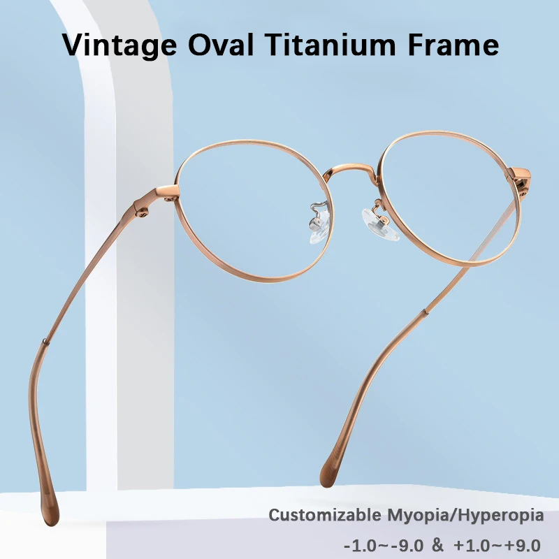 High Quality Luxury Titannium Glasses Oval Frame Exquisite Delicate Patterns Vintage Women's Optical Eyeglasses Brand Design