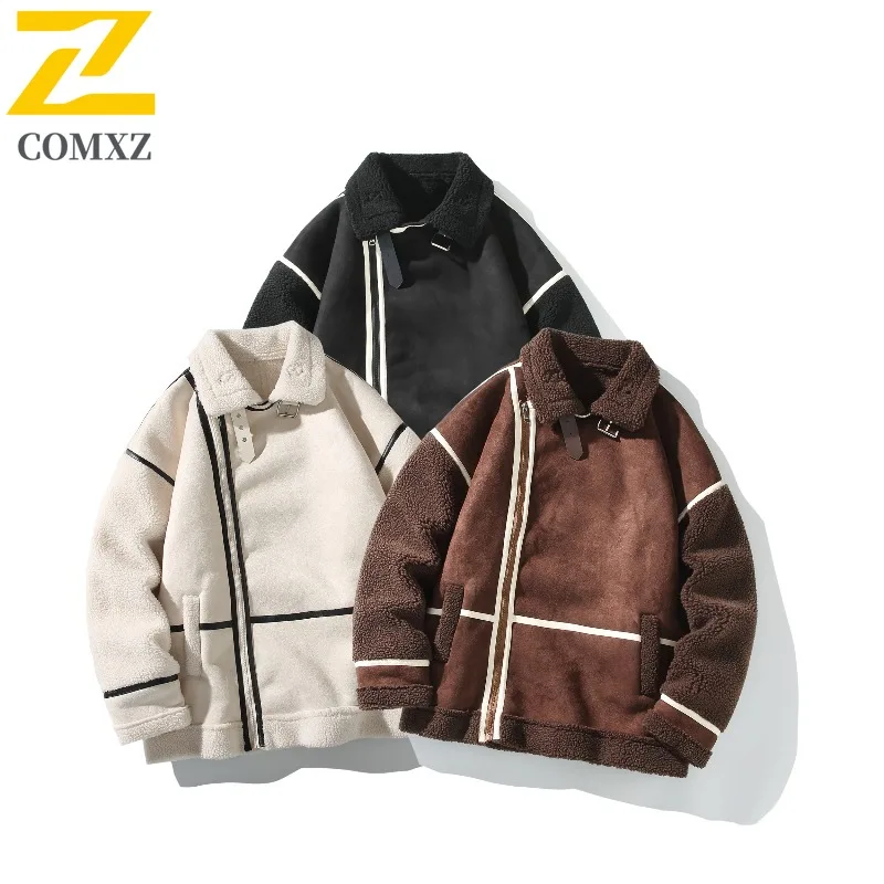 COMXZ الرجال جاكيت من الصوف Preppy قسط السفر الراحة صالح الشتاء نزهة باركر معطف الترفيه اليومي عالية الجودة الشتاء الحشو #1