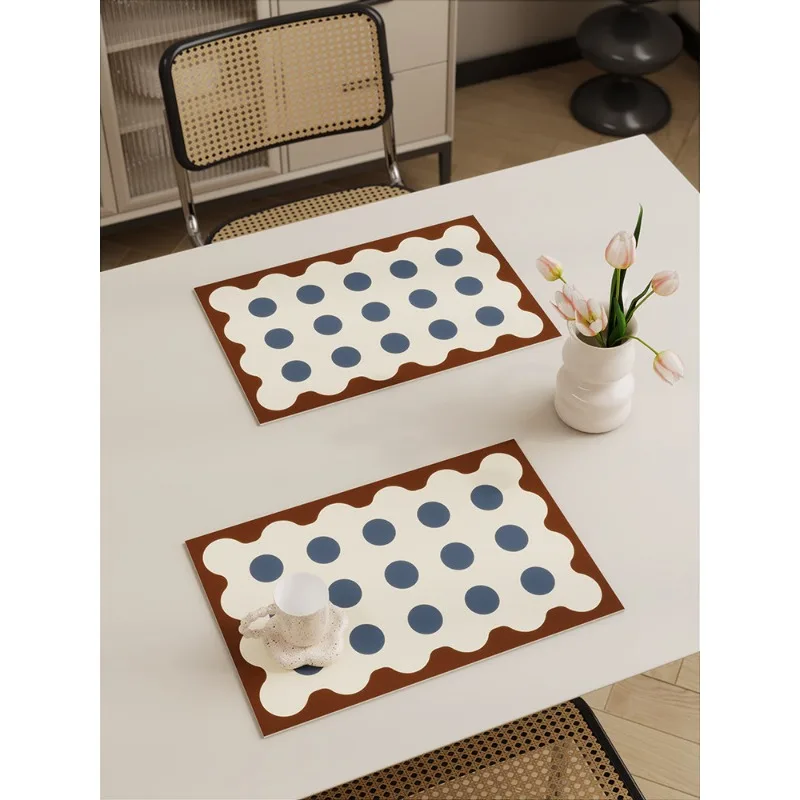placemat, waterproof and oil-proof table mat, French cream wind western placemat, washable