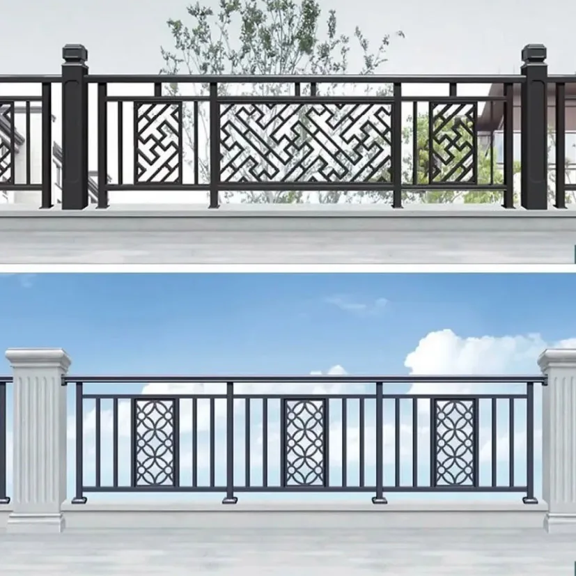 التخصيص الحديثة شرفة درابزين الحديد المطاوع تصميم مخصص شرفة درابزين الألومنيوم درابزين الحديد المطاوع #2