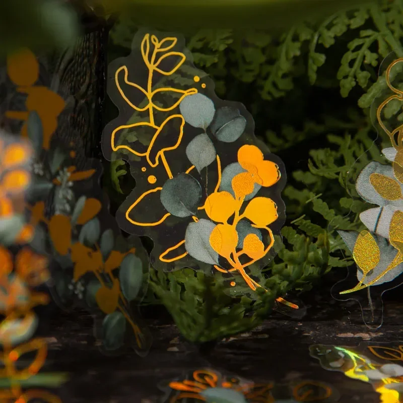 30-teilige Premium-Blumenaufkleber aus Goldfolie, Vintage-Gartenserie für Kunsttagebücher