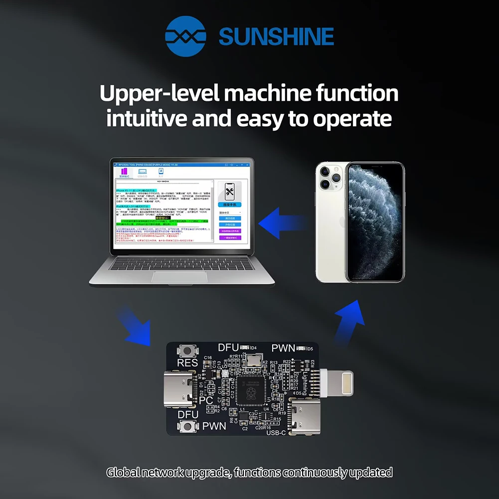 Magico RP2354A V2. PICO DFU Engineering Board Automatisches DFU-Einleitungs-Tool für iOS A12/A13 Reparatur- und Löschwerkzeug Entwicklungsgerät – Detail 6