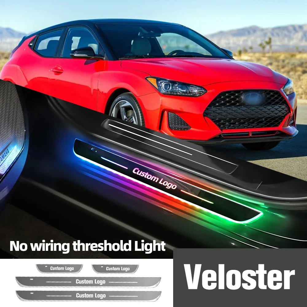 

For Hyundai Veloster 2011-2023 2017 2018 2022 Car Door Sill Light Customized Logo LED Welcome Threshold Pedal Lamp Accessories