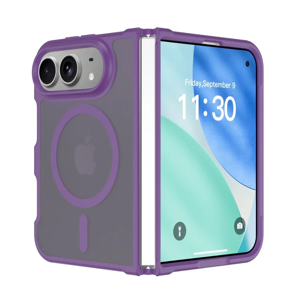 Slim Matte Translucent For Magsafe Case For iPhone Duo duo DUO Fold Wireless Charging Shockproof Back Front PC Hard Cover