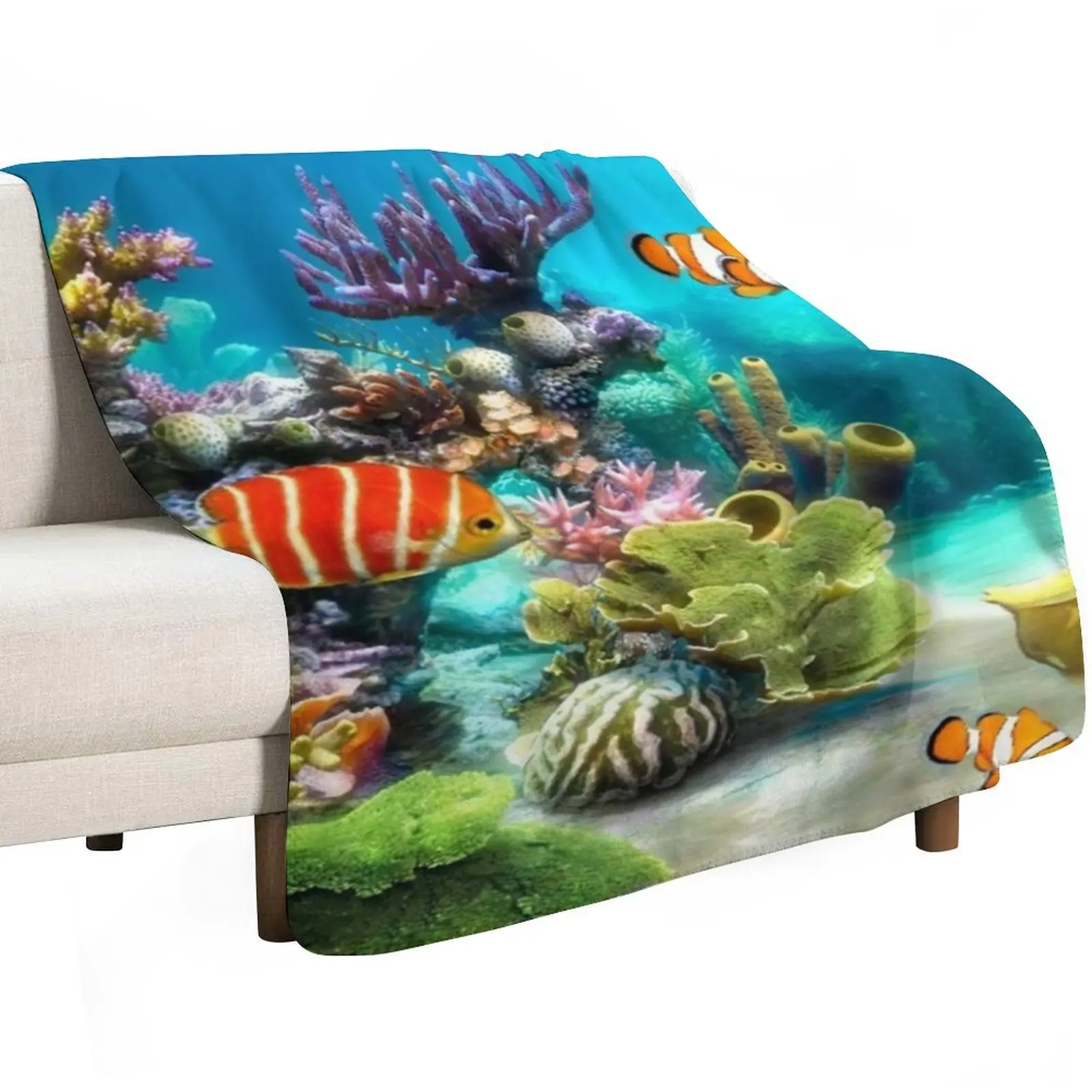 Aquarium Throw Blanket Plaid on the sofa Hairys Hair Tourist wednesday Cute Blankets