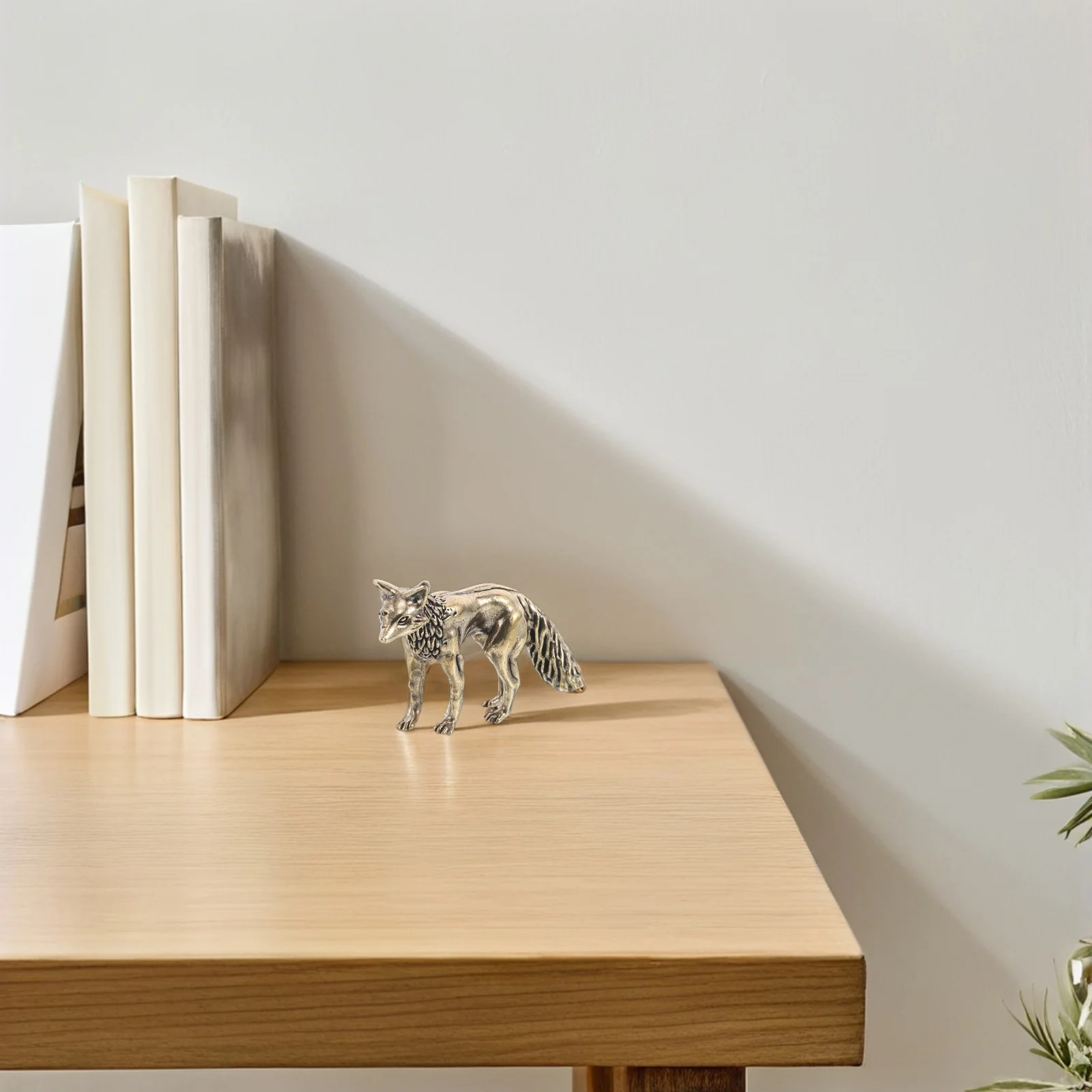 

Exquisite Small Brass Metal Statue Fox Theme Home Office Decor Unique Gift Idea Artistic Touch
