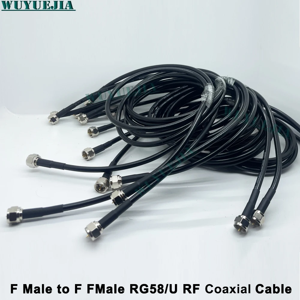 F TV Type Male to Male / Female Jack  Antenna Adapter RG58 PIgtail 50 ohm Cable RF Coaxial Extension Cord RF Pigtail Jumper