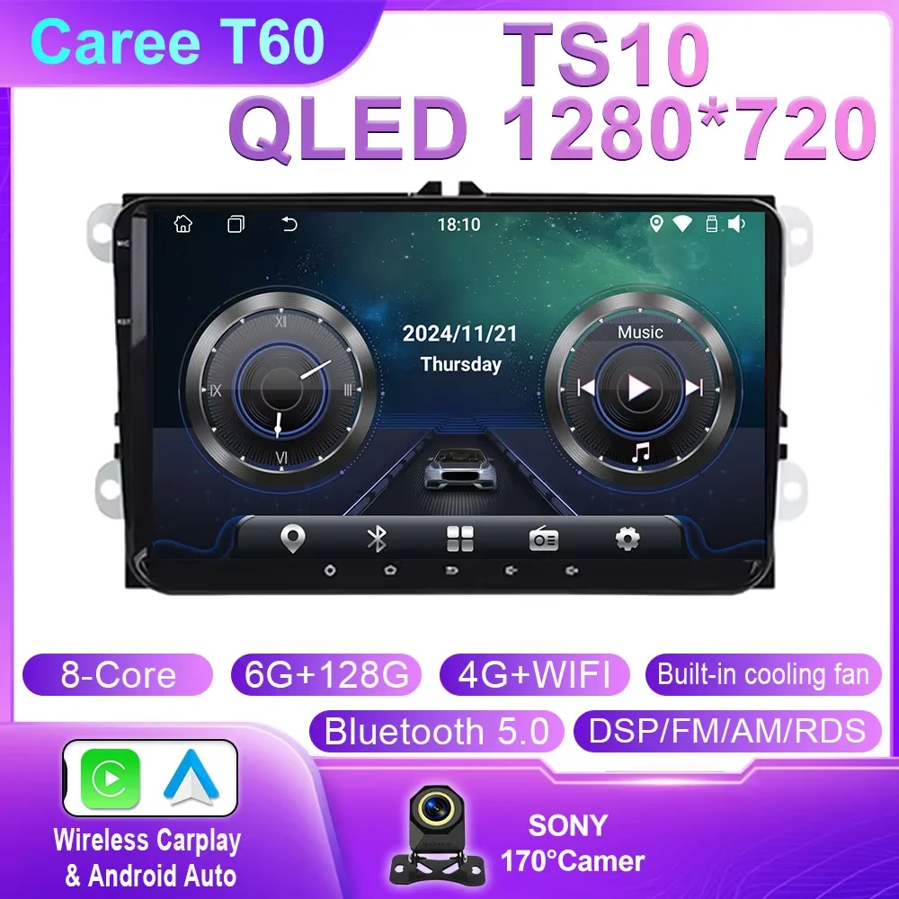 Voor Volkswagen VW Caddy 2011 2012 2013 2014 2015 2016 2017 2018 Android Auto Video Navigatie Auto Radio Multimedia Speler QLED