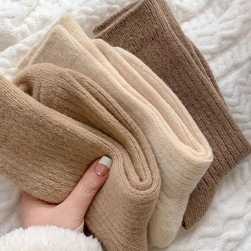 Thermal Thicken Wool Cashmere Long Sock for Women Homewear Sleeping Warm Crew Socks Women Socks Autumn Winter Calcetines Mujer image 2