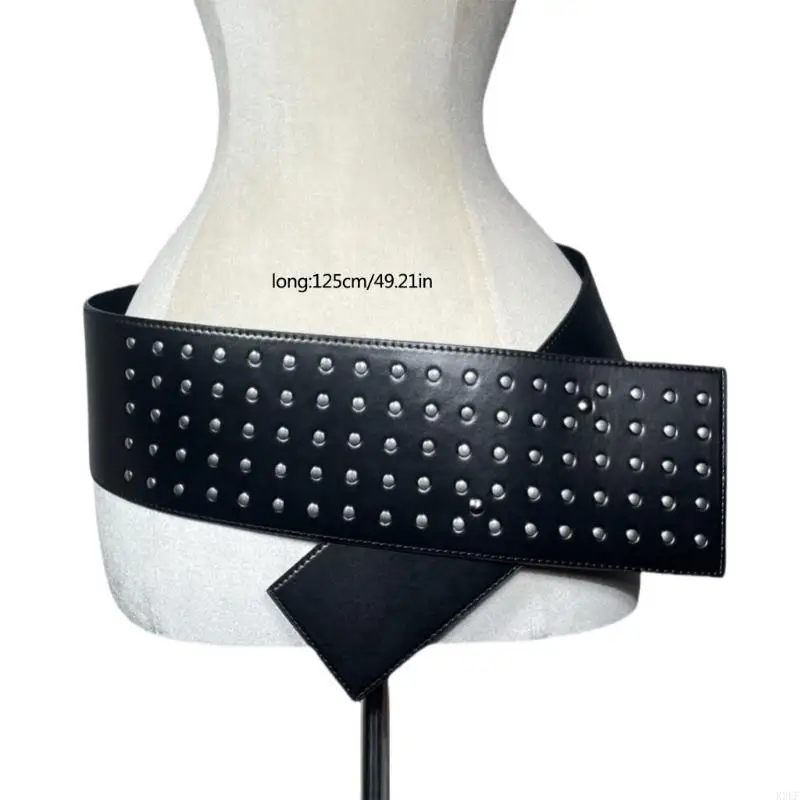 K3KF 대형 허리 벨트 슈퍼 와이드 와이드 와이드 체인 헤비 듀티 그런 듀티 벨트 현대 허리 밴드 허리 체인 스터드 벨트