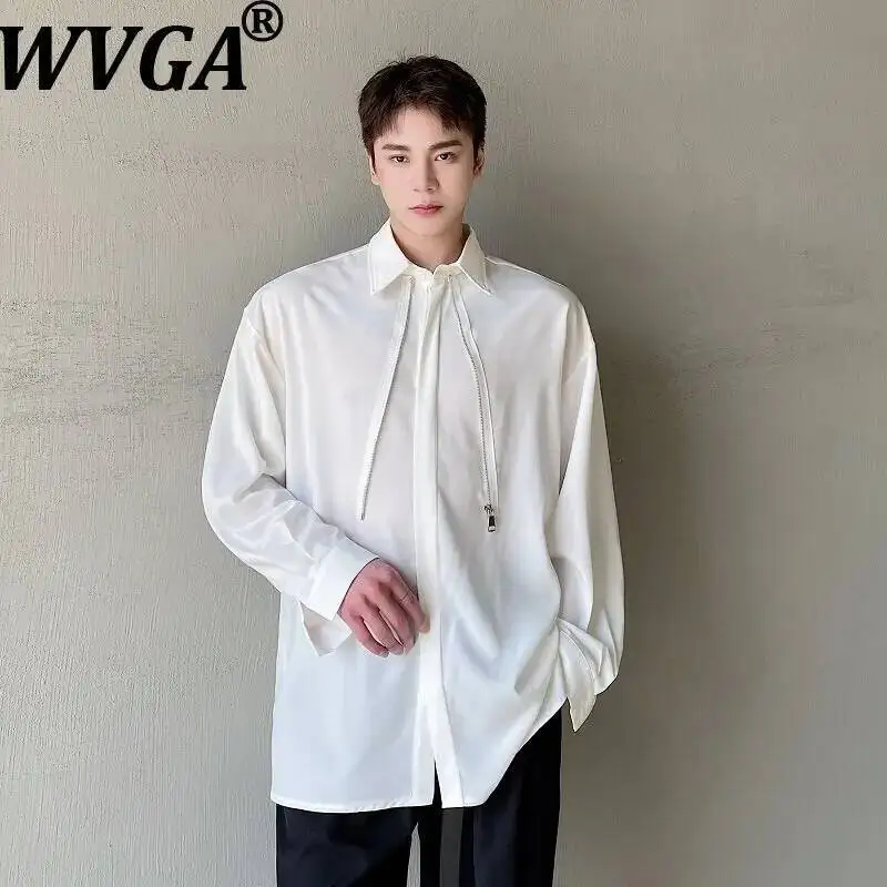 

WVGA New Spring Autumn Men's Trendy Long Sleeved Shirts Niche Chic Casual Korean Style Elegant Turn-Down Collars Tops Ins W23774