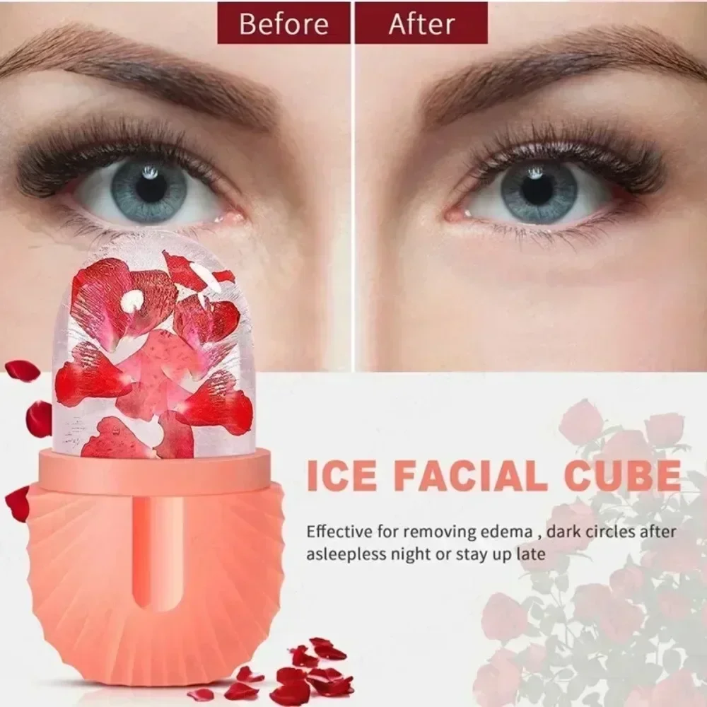 Rouleau à glace en silicone pour lifting du visage, outils de contour du visage, plateaux à glaçons, globe de glace IkEye, masseur de visage, outil de soins de la peau de beauté