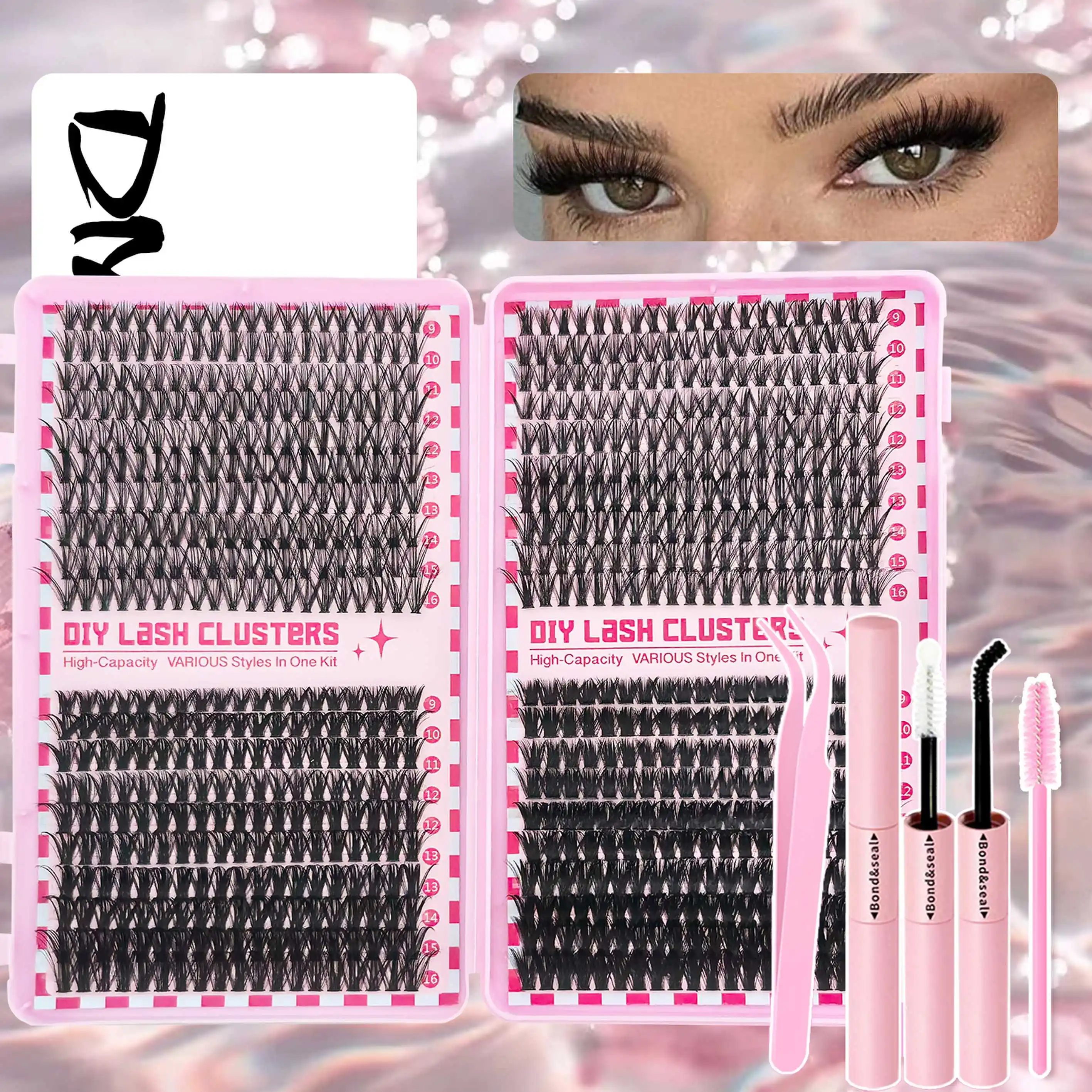 [Multi-size Eyelashes]  790 Cluster Eylash Extension Kit High Capacity Fluffy Lash Clusters Makeup Tools