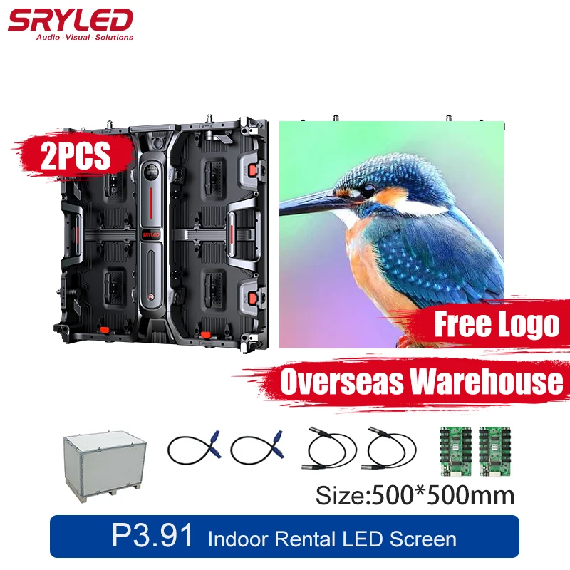 SRYLED LED Screen P2.6 P2.9 P3.91 P4.81 SMD2121 Indoor Rental Stage Church Event Backdrop LED Display Screen Overseas Warehouse