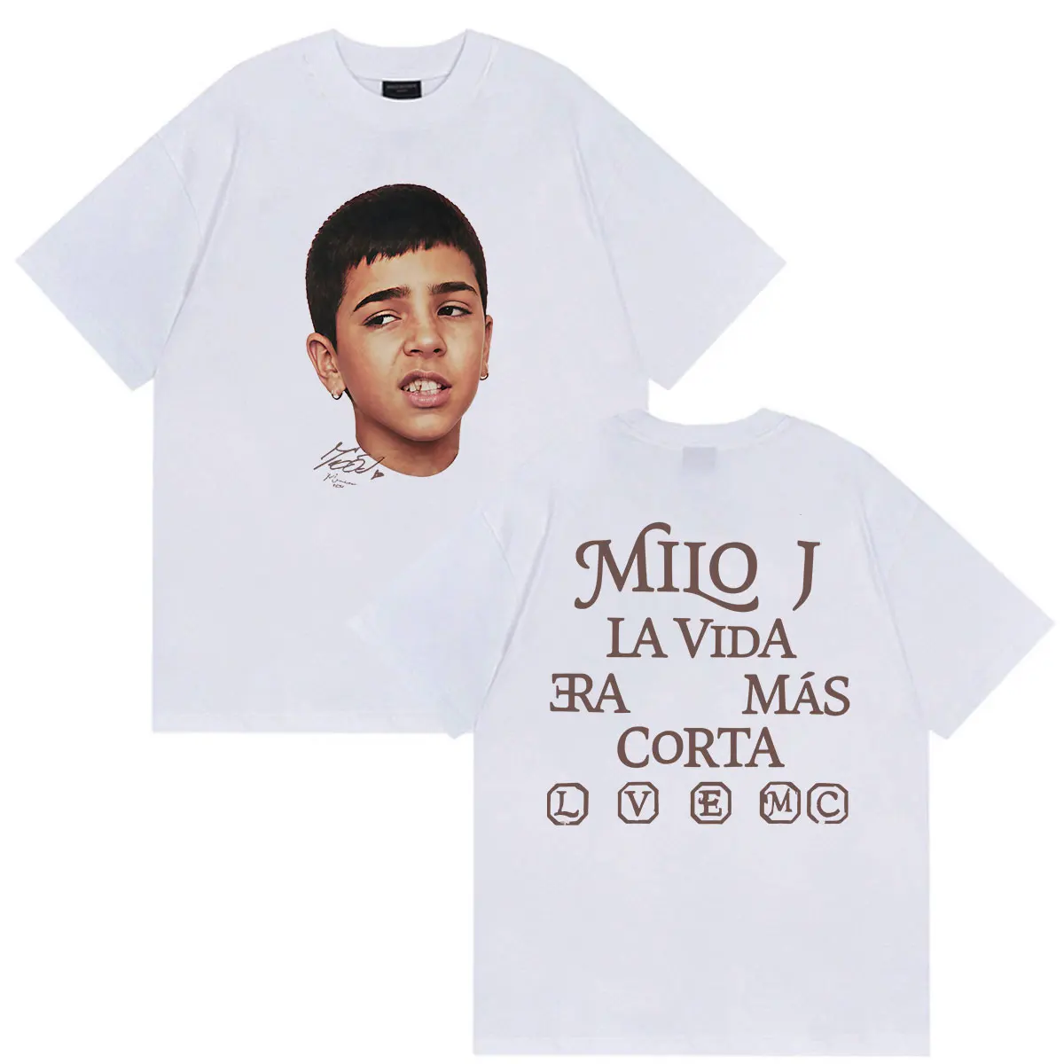 Milo J La Vida Era Mas Corta LVEMC Tour 2026 T Shirts Men's Vintage High Quality Cotton T-shirt Clothing Fashion Oversized Tees