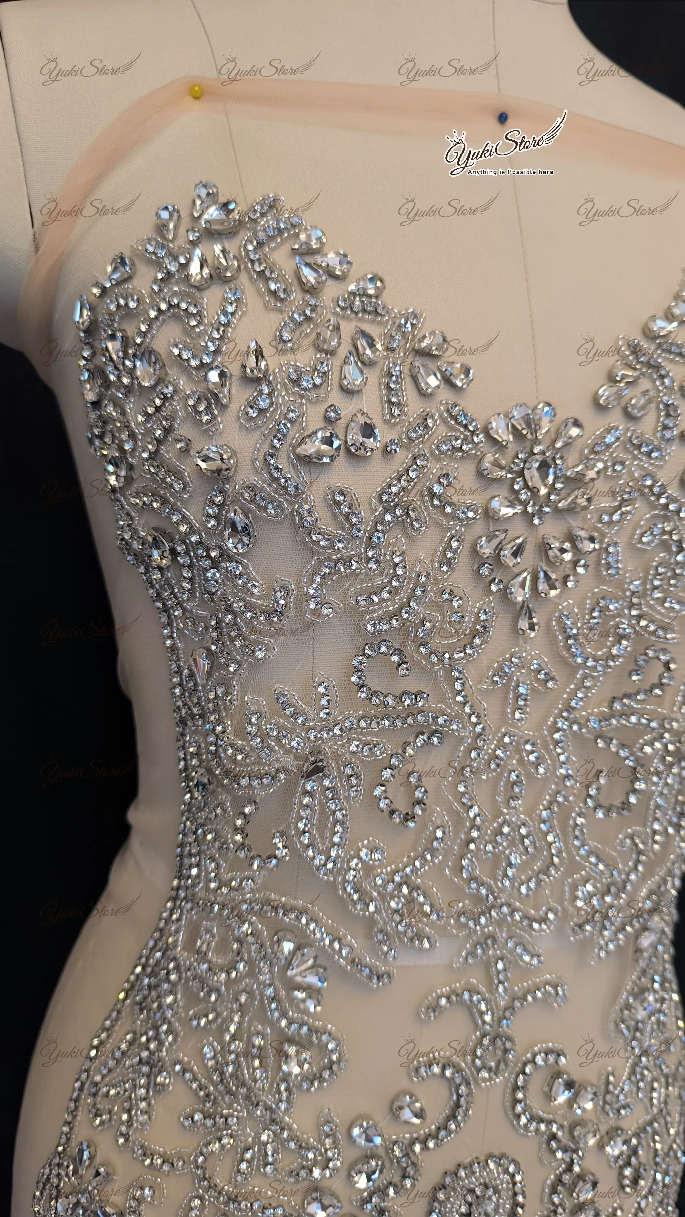 Handmade Full glass stone Wedding Dress Bodice Sexy Stone Beaded Rhinestone Mesh Lace Applique Bodice JY078 2024Silver