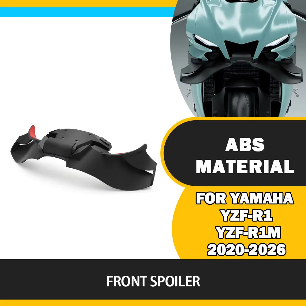 For Yamaha YZFR1 YZF-R1M 2020-2026 Motorcycle Beak Winglet Downforce Naked ABS Plastic Frontal Spoilers Front Lower Lip Spoiler