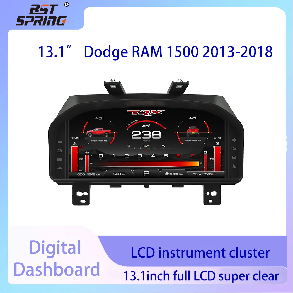 

Для Dodge RAM 1500 2013-2018 цифровой автомобильный ЖК-прибор 13,1-дюймовая панель приборной панели, спидометр, приборная панель для грузовика