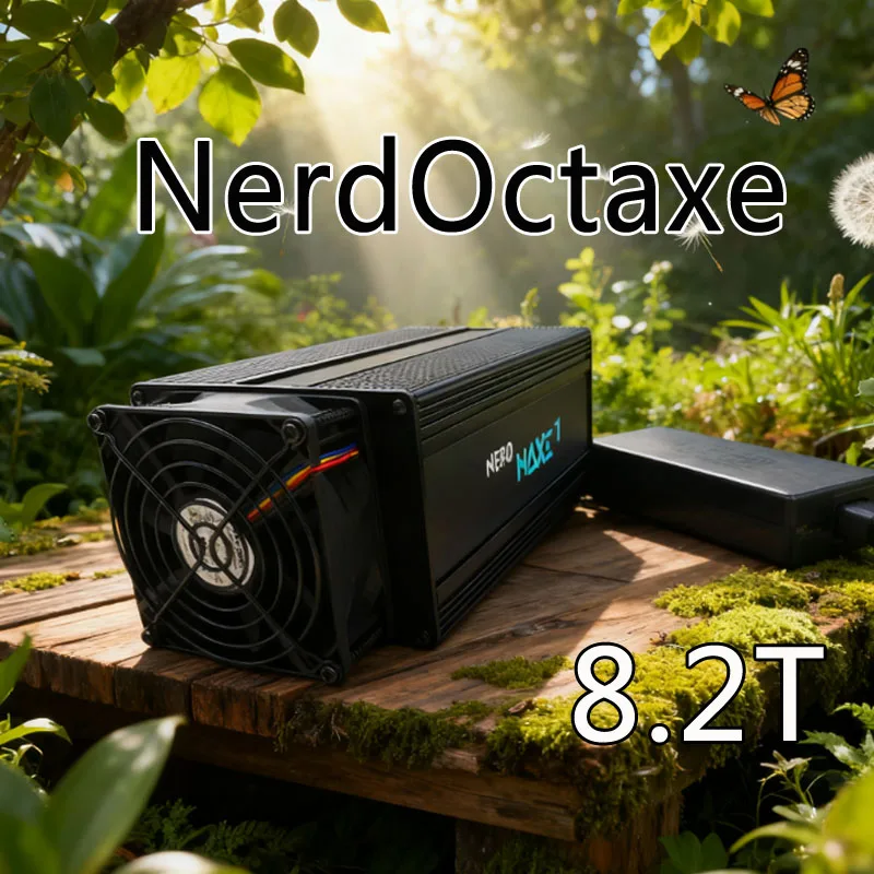 أحدث جهاز تعدين Bitaxe NerdOctaxe الجديد لعام 2025 لتبريد الهواء 8.2Th/s جهاز تعدين منزلي صغير بيتكوين BCH Asic مع PSU