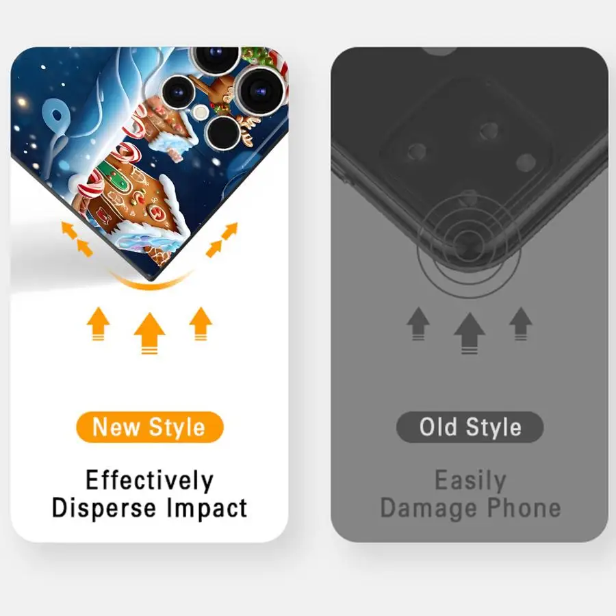 حافظة لهاتف سامسونج جالاكسي S24 Plus S20 S21 FE S25 Edge S23 Ultra Christmas Cartoon Candy