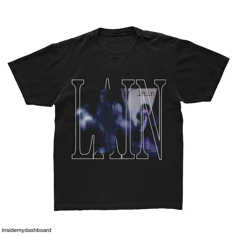 Serial Experiments Lain Cosmic T-Shirt, Lain Anime, Serial Experiments Lain Shirt, Cyberpunk, Psychological Horror Anime Tee