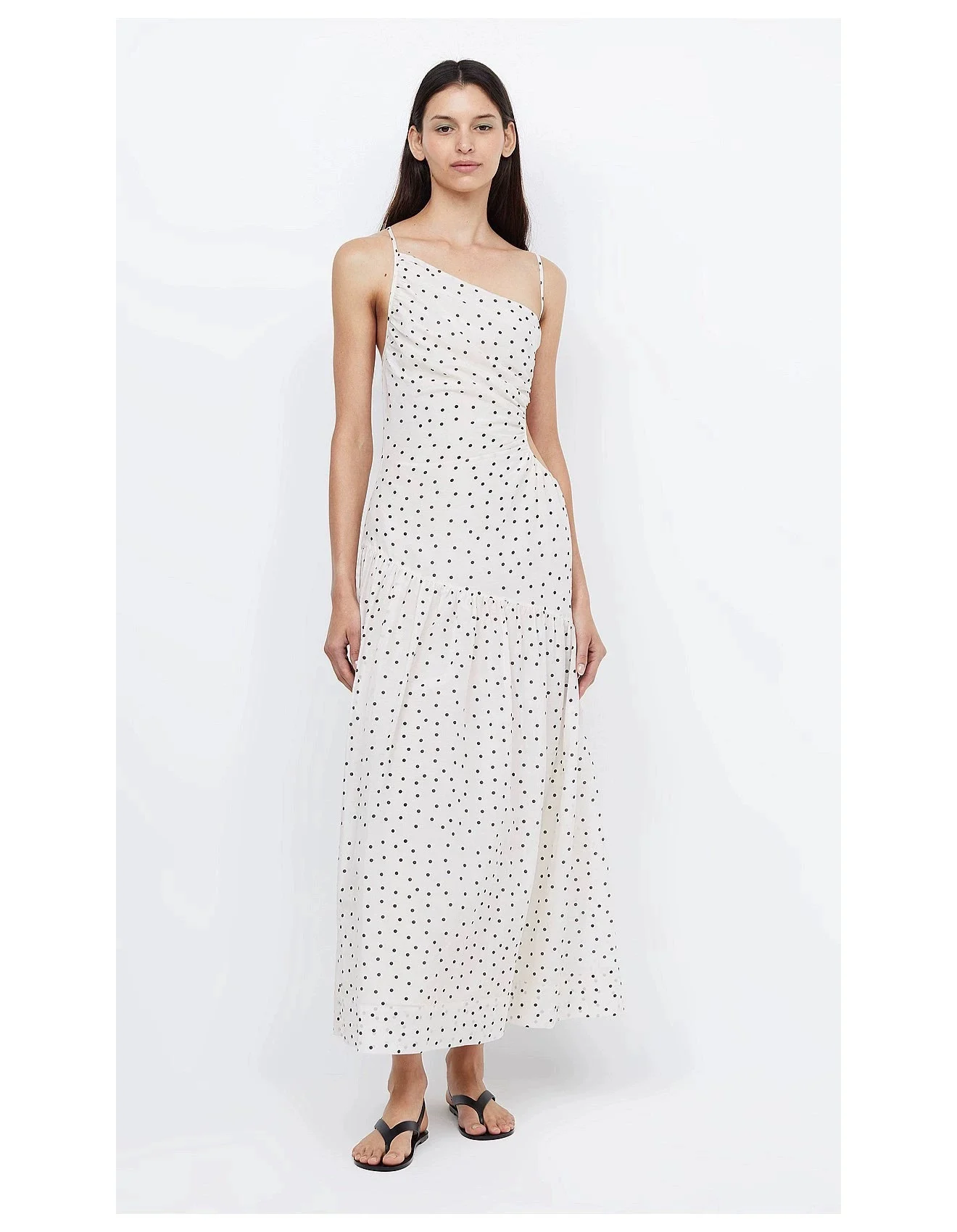 

Women Vintage Dot Print Sexy Backless Fairy Suspender Long Dress