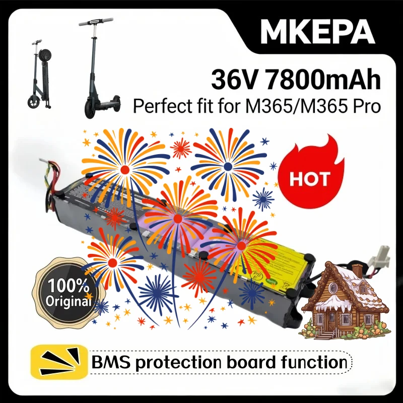 For MiJia M365 Electric Scooter 36V 7800mAh Waterproof Bluetooth Li‑ion Battery Pack With Matching Charger