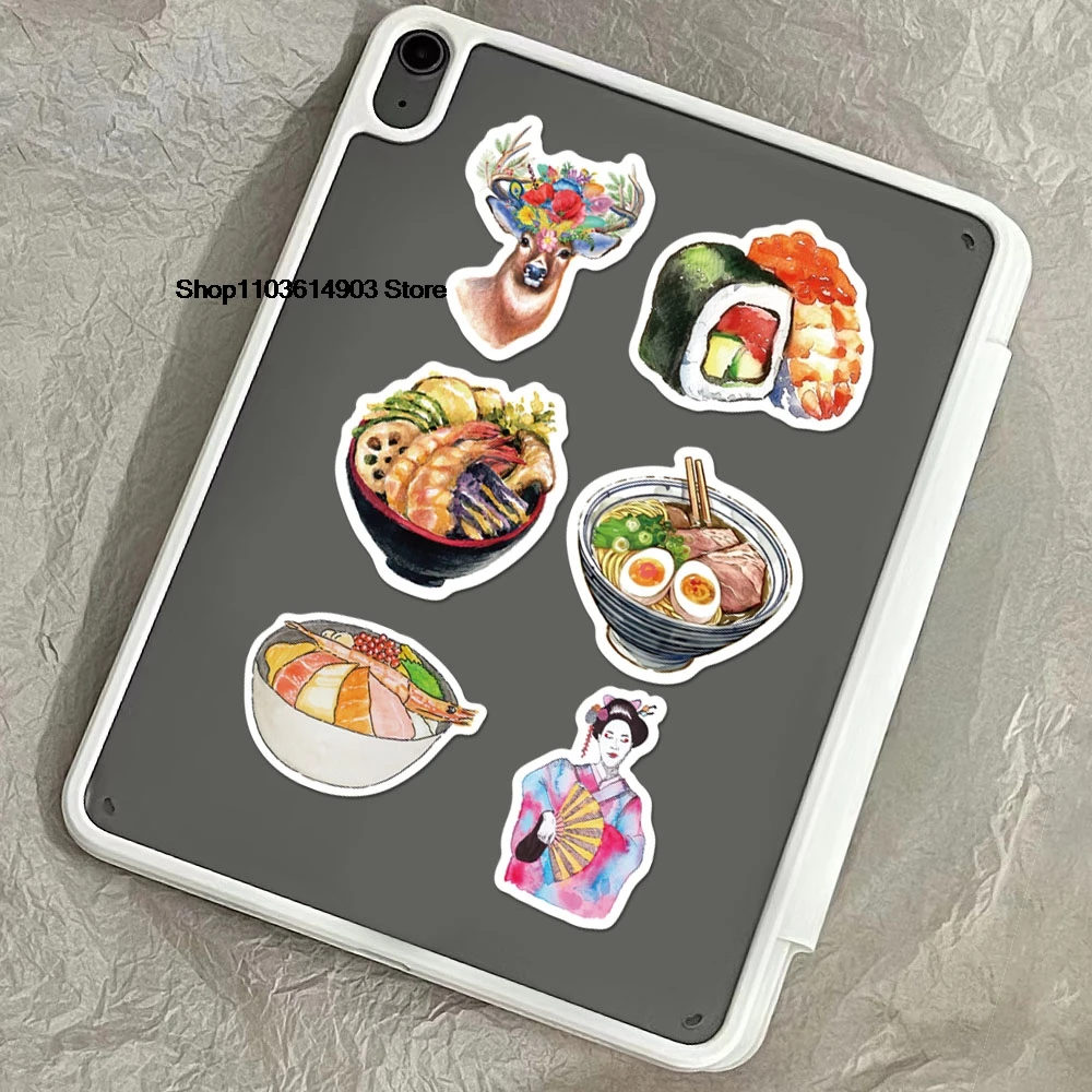 64PCS Watercolor Japanese travel stickers Creative Decoration Mobile Phone Laptop Computer water bottle Skateboard Sticker