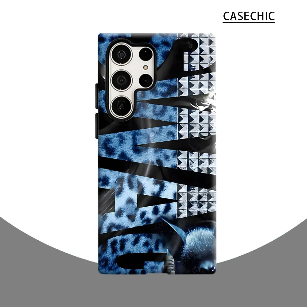 SAVAGE Leopard Print Phone Case for Samsung Galaxy S26 S25 Ultra S24 S23 Ultra Plus Shockproof Double layer tough Back Cover