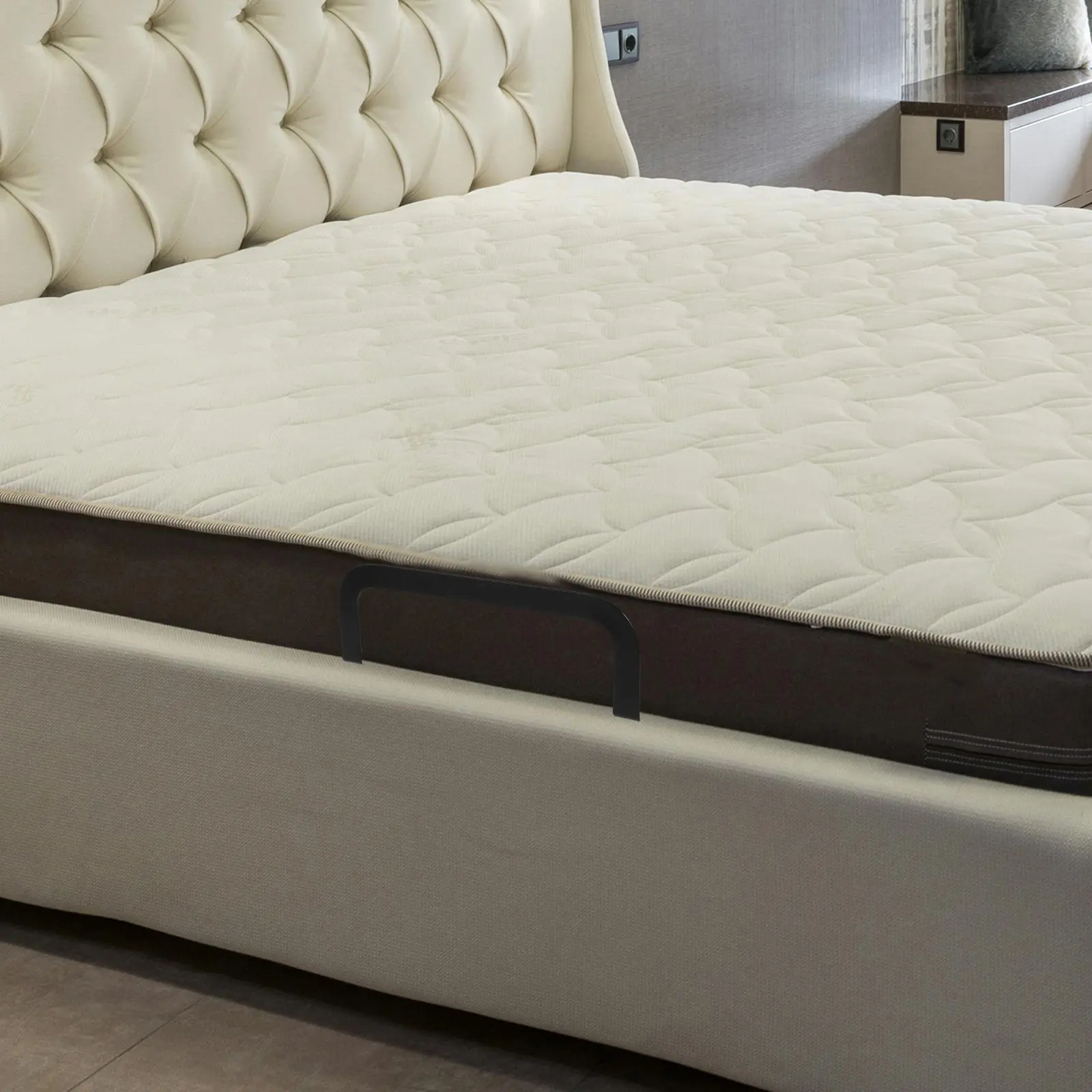 2Pcs Mattress Stopper Cold Rolled Steel Bed Mattress Holder Non-Slip Slide Stopper for All Bed Frames Wooden Spring Beds