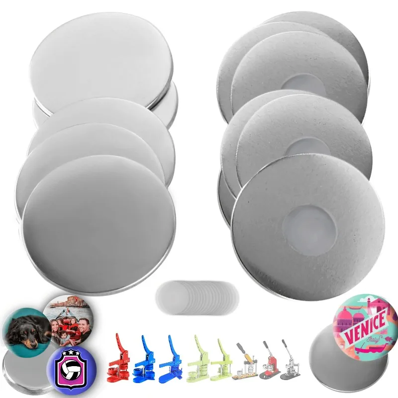 200 Pcs Fridge Magnet Button Parts 37mm/44mm/58mm - DIY Round Blank Refrigerator Magnet Supplies for Button Maker Machine
