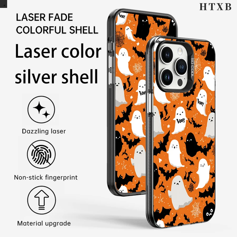 حافظة هاتف BOO Ghost بخلفية صفراء لهاتف iPhone 17 إلى 11 Pro Max Plus #1