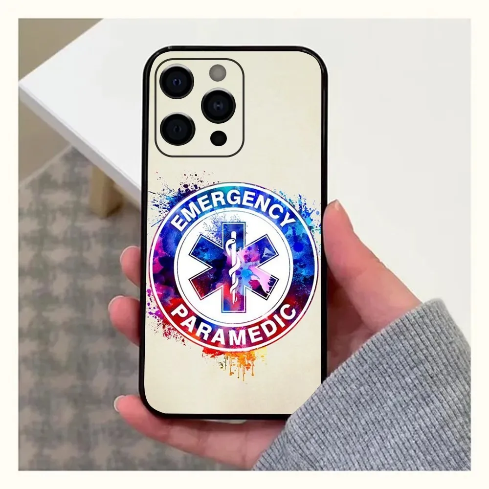 EMT EMS Ambulance Phone Case For Apple iPhone 15,14,13,12,11,Pro,X,XS,Max,XR,Plus,Mini Soft Black Cover