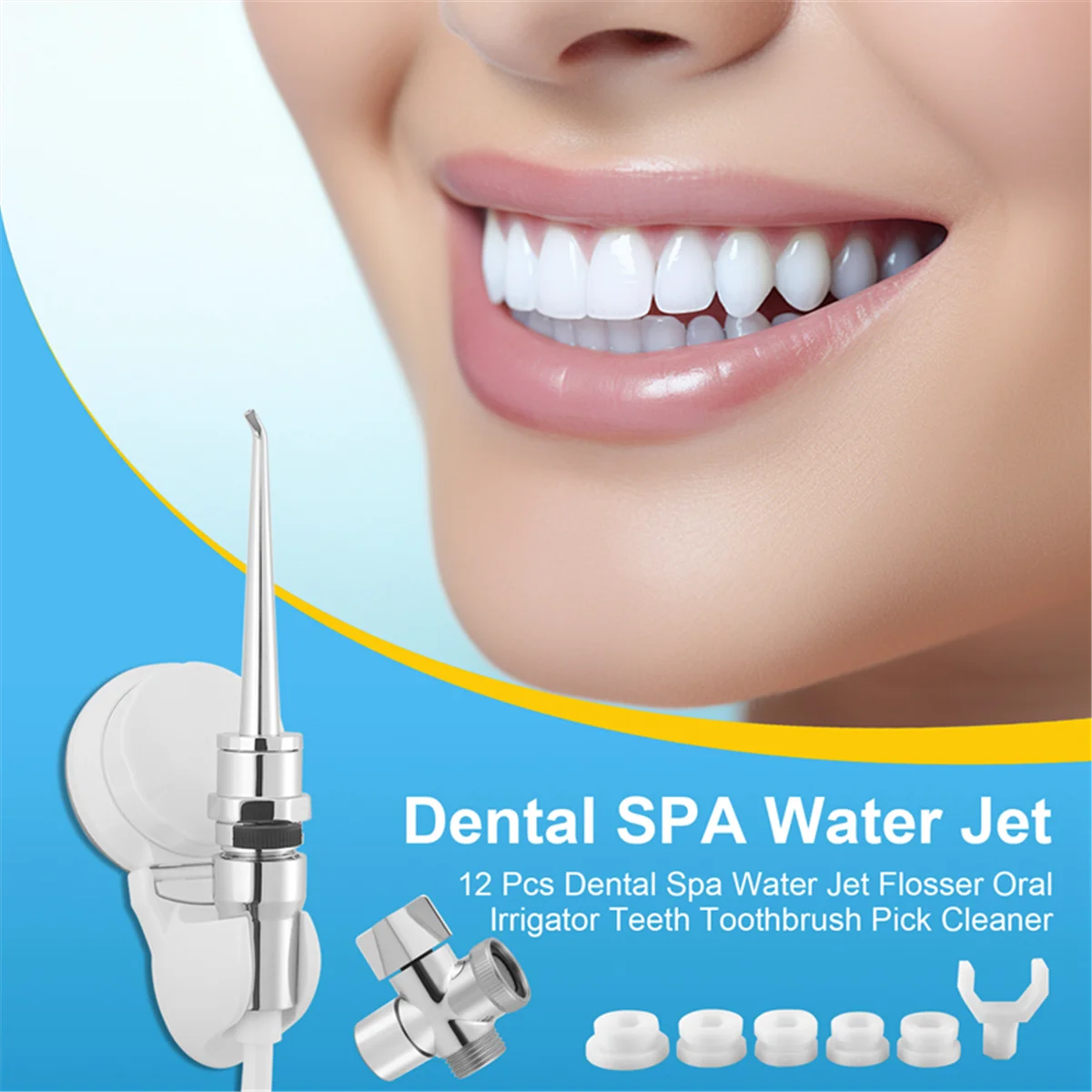 12 pezzi Dental Spa Water Jet Flosser Irrigatore orale Denti Spazzolino Pick Cleaner