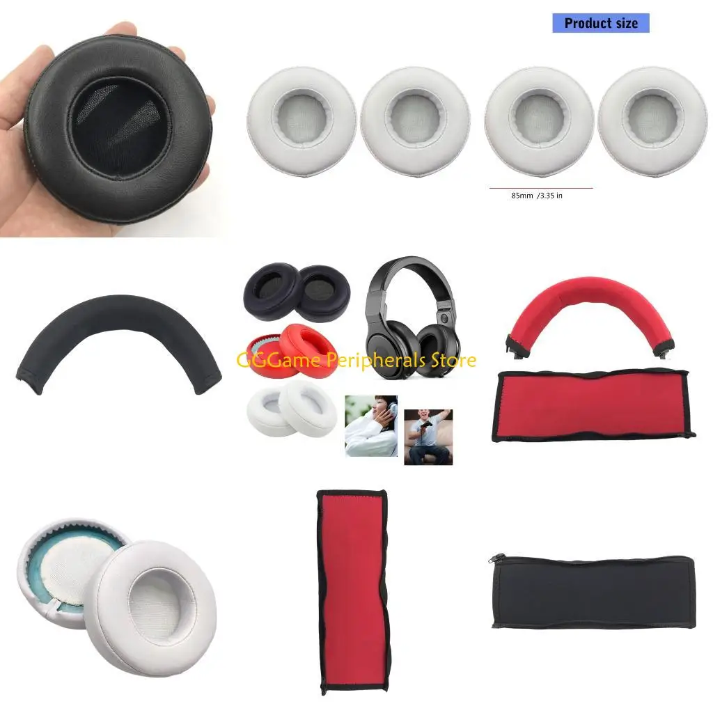 

U55B Fashion Headband Cushion Replacement Earpads Protein Leather Ear Pad For Studio Professional DETOX Headphone Repair