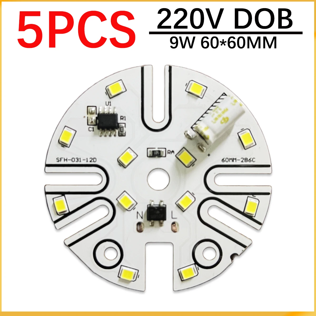 

5pcs High Bright 9W LED Light Board White AC220V 5pcs High Bright 15W LNo Need Drive SMD 2835 Chips For DIY Downlight Spotlight