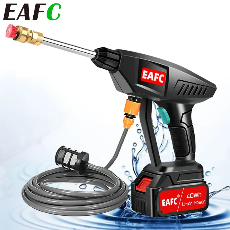 EAFC Wireless Car Wash Gun Mini Handheld Car Wash Machine 60Bar Pressure Car Wash Machine Convenient Car Garden Cleanin Washing