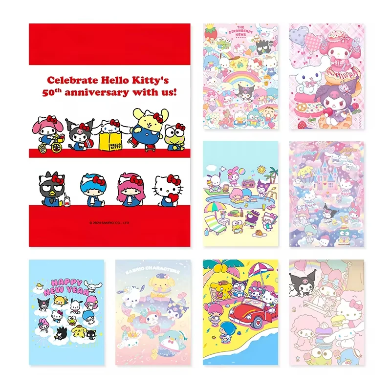 Anime Peripheral Sanrio Poster My Melody Cinnamoroll HelloKittys Canvas Painting Print Children's Room Decoration Christmas Gift