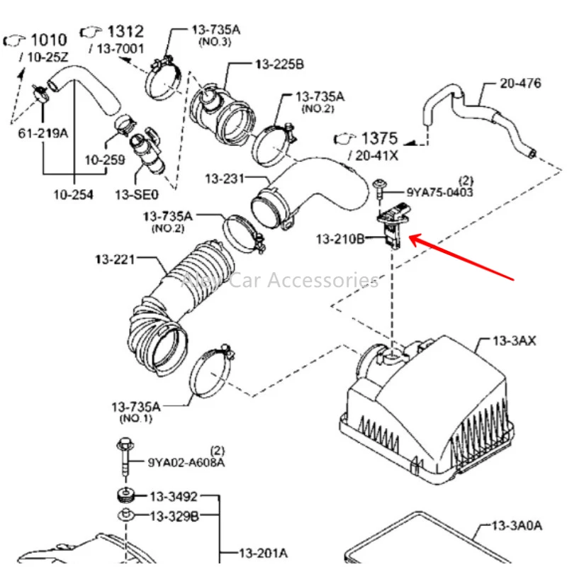 S550-13-215 E5T62272 S55013215 MAF Mass Air Flow Meter Sensor For Mazda 3 6 CX-3 CX-5