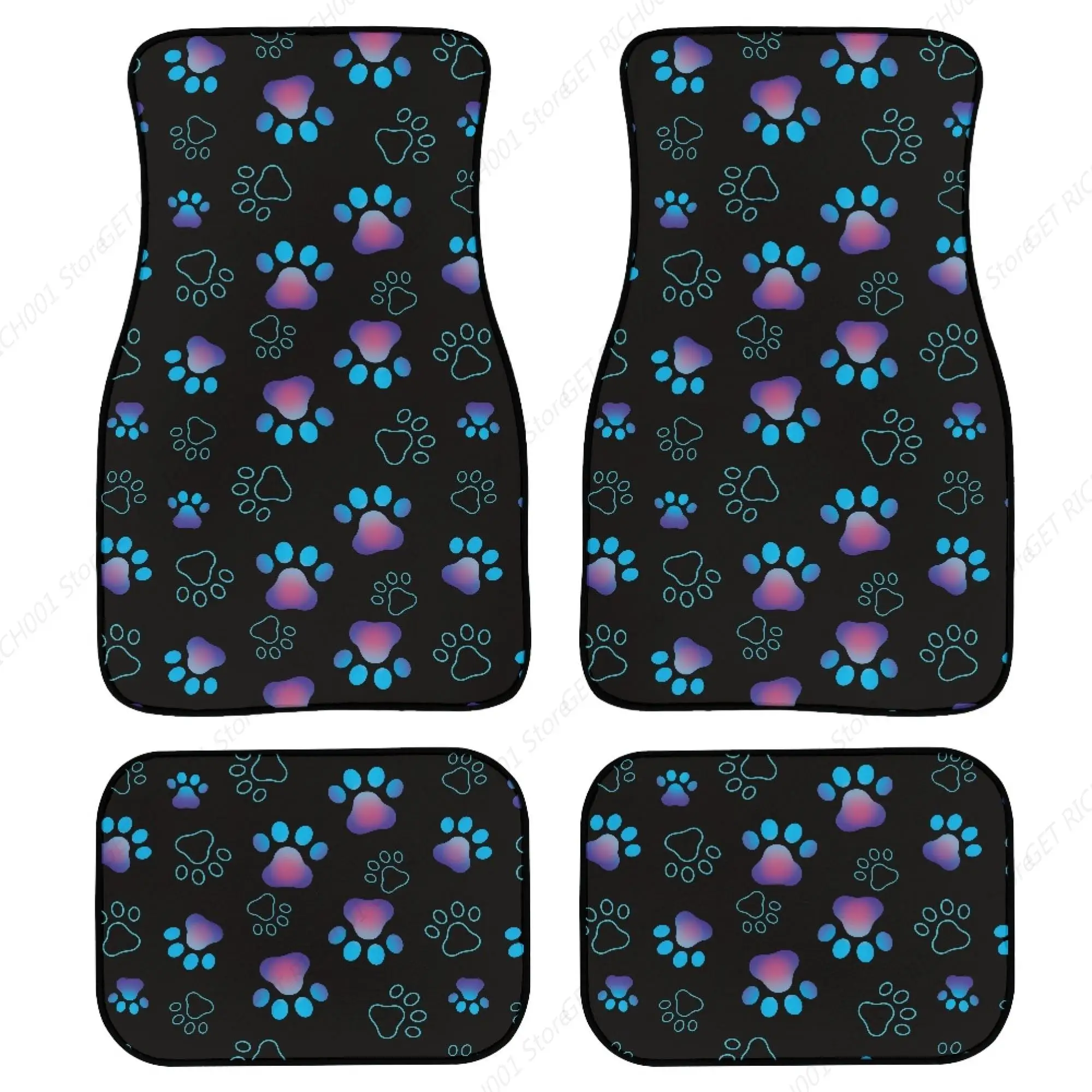 

Alfombra Antislizante Con Estampado Pata Perro, Alfombra Para Suelo Lantero Y Trasero Coche, Alfombrilla Antisuciedad Para Pi