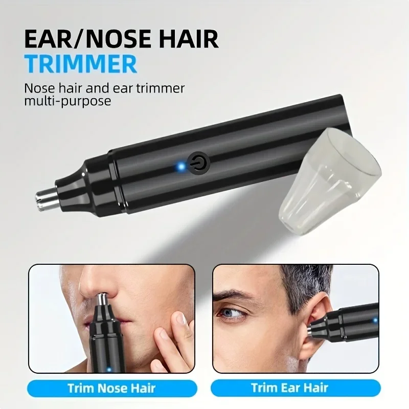 Mens Nose Ear Hair Trimmer USB Rechargeable Waterproof Painless Lightweight Hair Cutter for Household Travel Personal Care