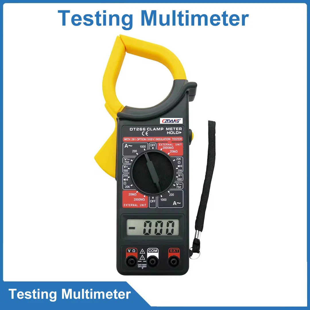 DT266 Digital Clamp Meter High Precision Testing Multimeter AC DC Current Voltage Tester Multi-functional Handheld Ammeter
