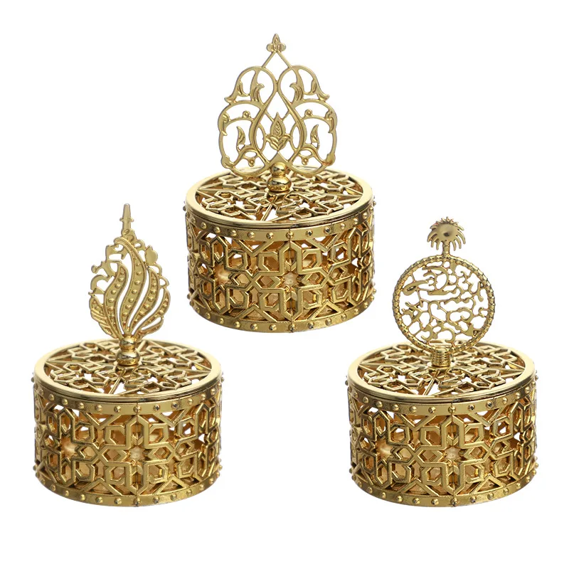 صندوق حلوى بلاستيكي إبداعي ، صندوق تخزين فضي مطلي بالكهرباء ، مأدبة زفاف في القصر ، جديد ، أوربي #5