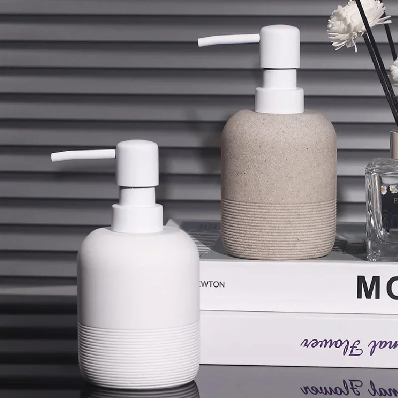 Nordic Sandstone Emulsion Bottle Luxury Bathroom Hotel Press Gel Shower Bottle Soap Dispenser Bathroom Decoration Accessories