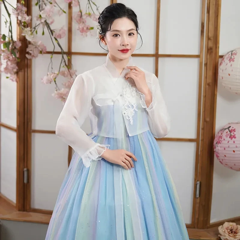 فستان على طراز الهانبوك لعام 2025 زي كوري تقليدي ملابس تصوير الهانبوك ملابس مهرجان عتيقة بدلة نسائية للرقص الهانبوك