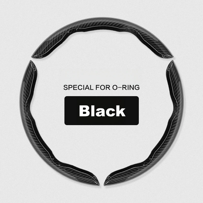 3Pcs Set Steering Wheel Cover Carbon Fiber O Ring QuickFit Anti Slip Universal Size 15 16 inch Car Interior Durable Accessories