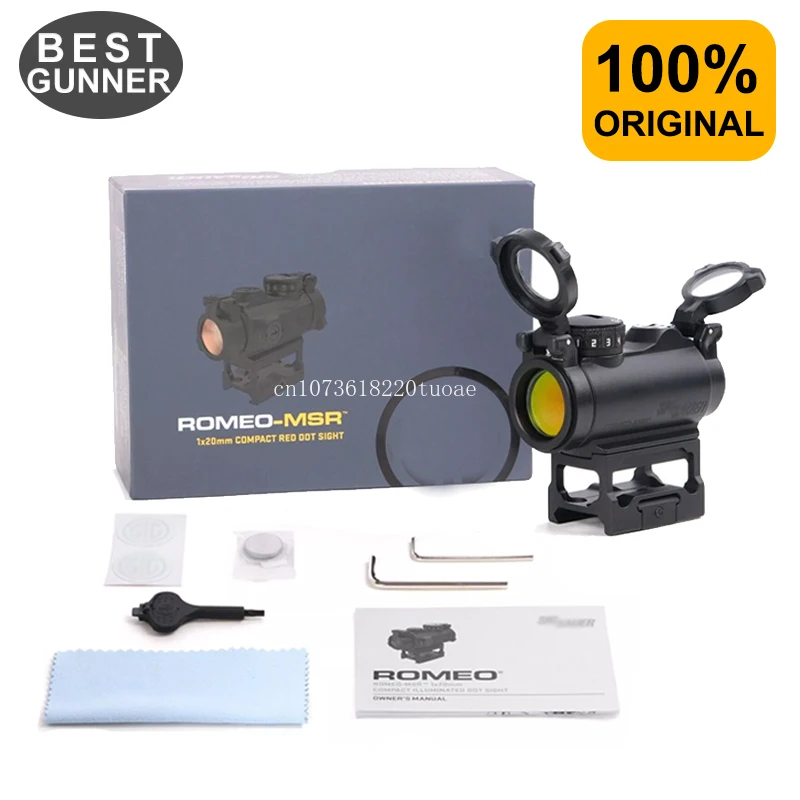 Romeo-MSR 1x20mm 2 MOA RED DOT Sight w/ Riser Waterproof SOR72001 / Flip-Back Lens Covers Durable  Tactical Hunting Shooting