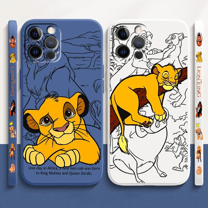 Disney The Lion King Disney Liquid Left Rope For Apple iPhone 15 14 13 12 11 XS XR X 8 7 SE Pro Max Plus Mini Soft Phone Case