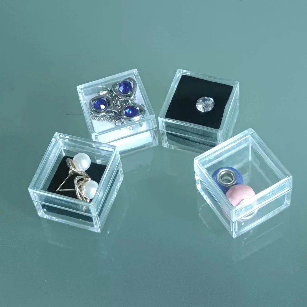 48Pcs Clear Jewelry Storage Box Loose Diamond Gemstone Beads Packaging Organizer for Ring Earrings Pearls Display Case Ziron Box